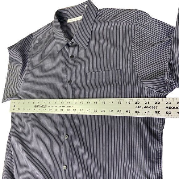 Kenneth Cole New York Men’s Black Striped Button Up Shirt Long Sleeve Size XL - Picture 9 of 11